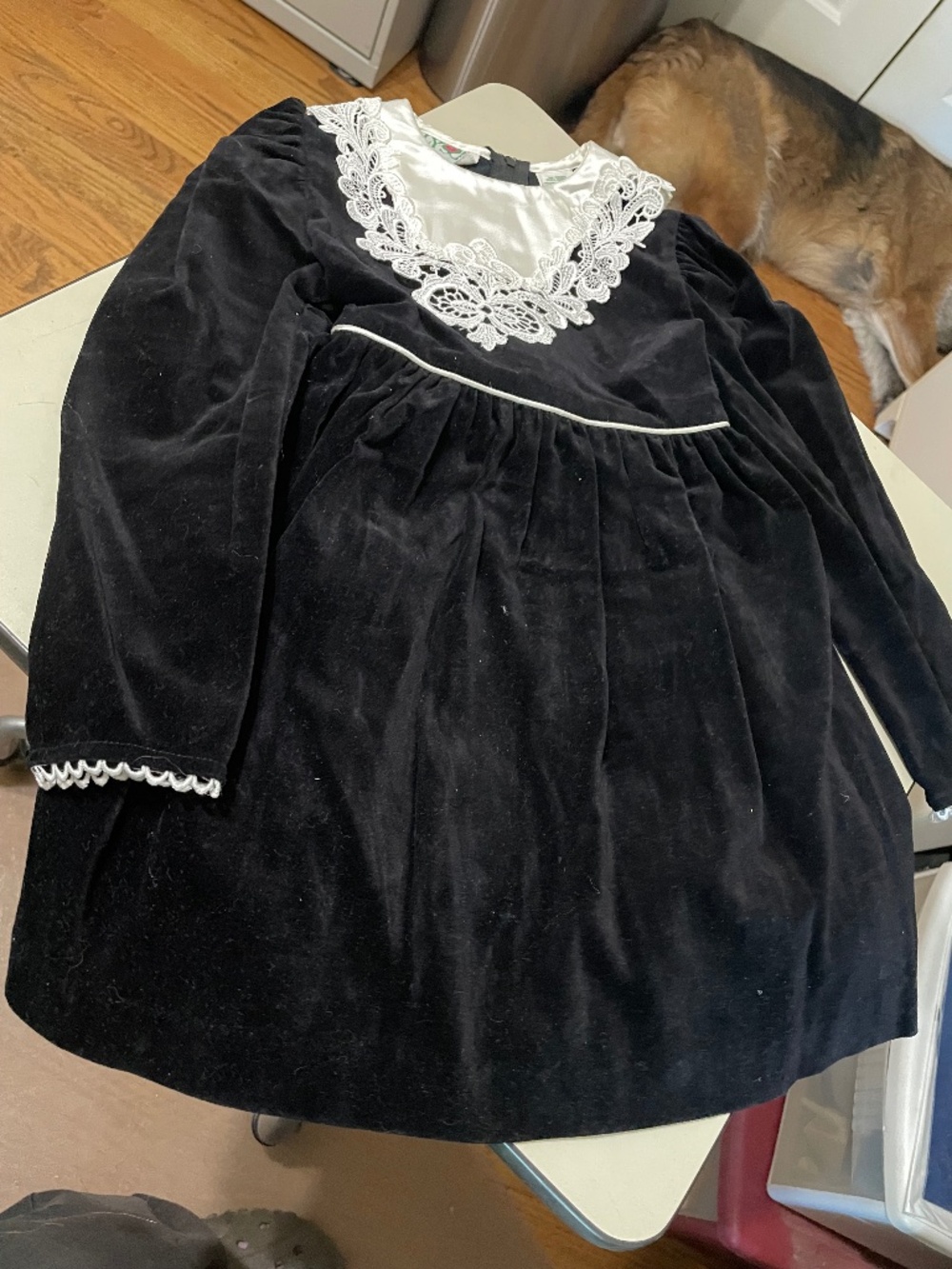 Girls Alyssa - Black Velvet Dress - Size 5